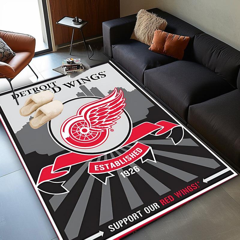 Vintage Detroit Wings Logo Area Rug Suitable for Indoor And Outdoor,Carpets for Kitchens, Homes, Offices, Living Rooms,Home Decor,Christmas Gift