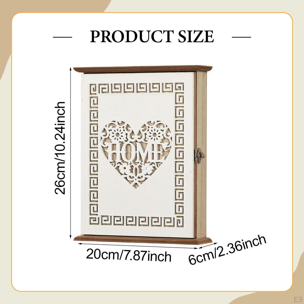 Key Cabinet Wall Mounted, Holder Handmade Solid Storage for Home Doorway Entryway Gift