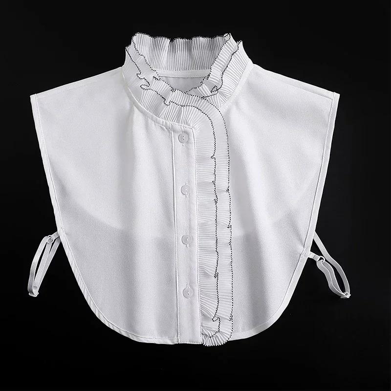 Formal False Collar Women Embroidery Faux Col Half Shirt Blouse Fake Collars Sweater Shirt Detachable Collars Accessories