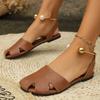 Fashion Shoes for Women 2025 Hot Sale Slip On Women's Sandals Summer Closed Toe Solid Low-heeled Daily Large Size 43 Beach Sandals Women