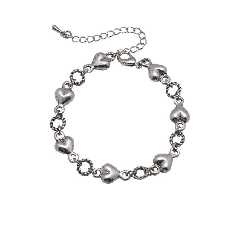 

Trendy heart-to-heart love bracelet ins cold wind girl summer niche design sense jewelry fashion jewelry accessories