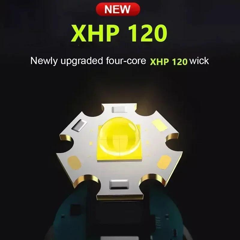 High Brightness XHP70 Powerful Led Flashlight Power Bank Torch Light USB Rechargeable Camping Tactical Flashlight with COB Lamp
