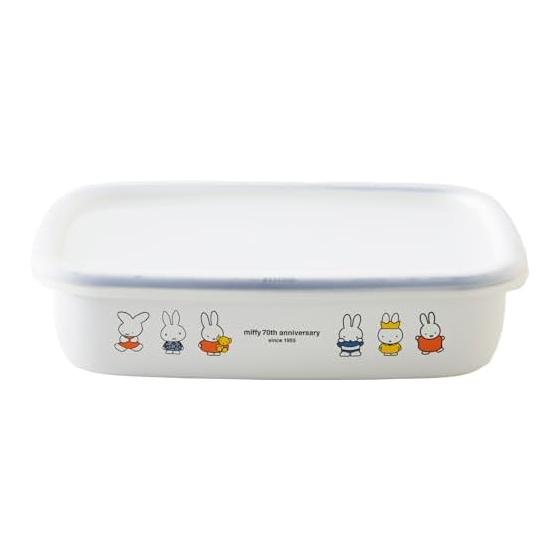 Fuji Enamel Miffy 70th Anniversary Shallow Square Container M Size MF70-M