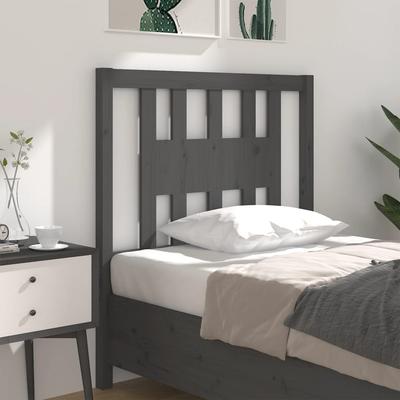 Vidaxl Bed Headboard, Grey, 96X4X100 Cm, Solid Pine Wood