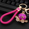 Europe And America Sale Rhinestone Pumpkin Carriage Diamond Studded Advanced Exquisite Bag Pendant Keychains Bag Charm
