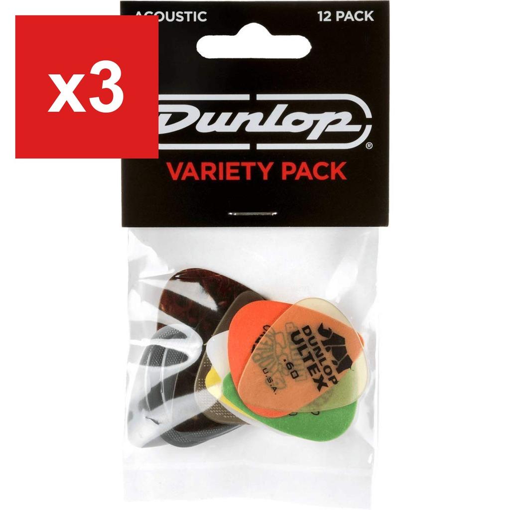 Acoustic Guitar Pick Variety Pack Jim Dunlop, 12-Pack