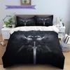 Bird and Sword Pattern Bedding Quilt Set  Home Decoration  Gift (1 * duvet cover + 2 * pillowcase  without core)