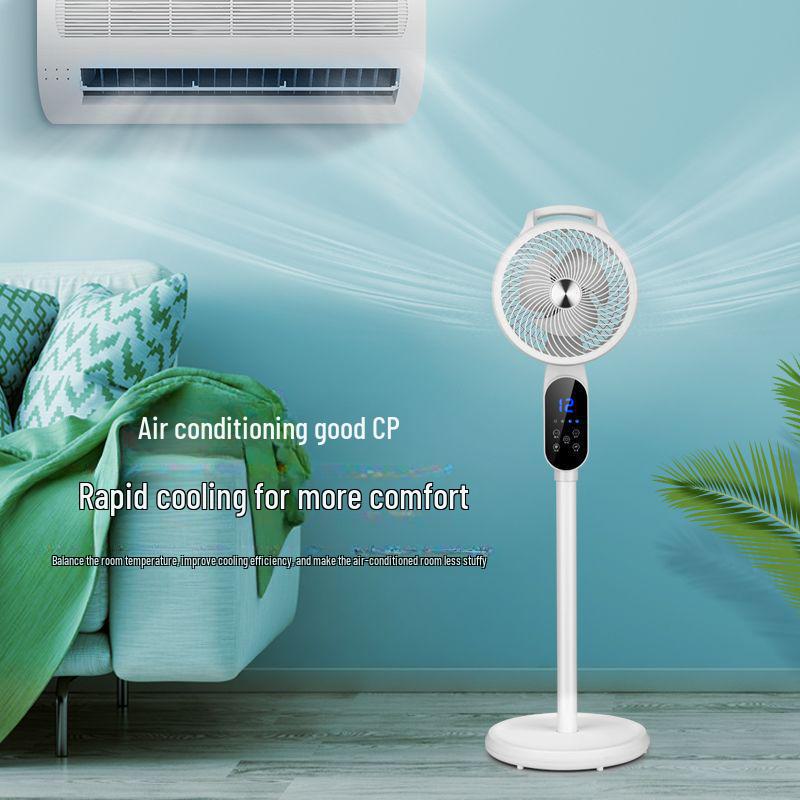 Camel Remote-Controlled Electric Floor Fan with Light and Oscillation
