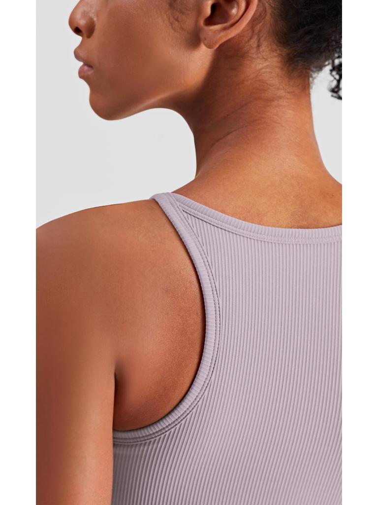 Women's European and American Slimming Ribbed High Neck Yoga Tank Top - Anti-Exposure, Beautiful Back Fitness Apparel for Summer