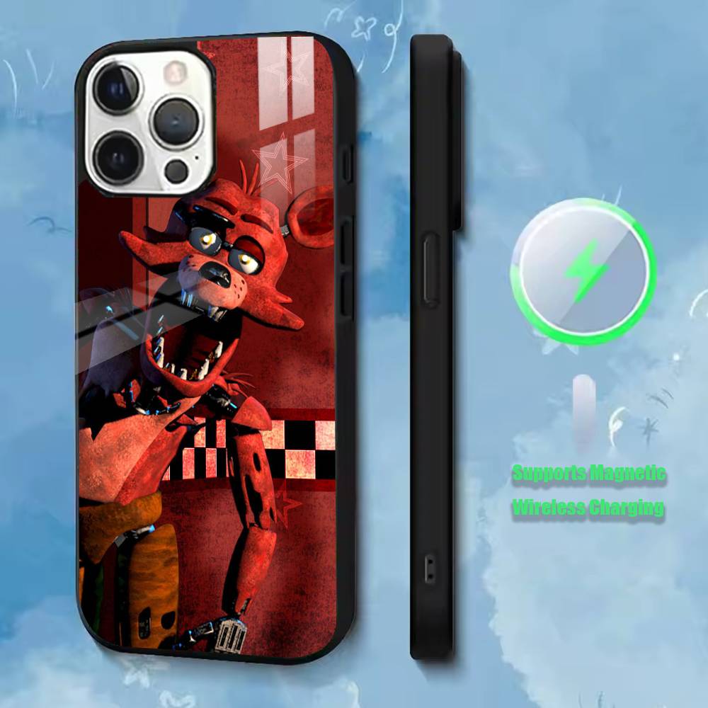 FNAF 5 Nights at Freddy's Handyhülle Für iPhone17,16,15,14,13,12,11 Plus,Pro Kompatibel mit magnetischer kabelloser Ladefunktion