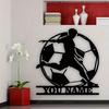 Customizable Football Metal Sign, Personalized Themed Home Decor, Reusable Iron Wall Art