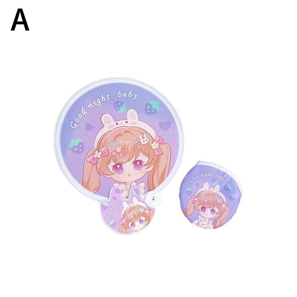 

Мультяшный летающий дисковый вентилятор портативный с ручкой охлаждения складной круглый карманный вентилятор C1I4 purpleGood night-onesize