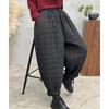 Johnature Woman Winter Vintage Solid Color Harem Pants Elasticated Waist Chinese Style Loose Pants