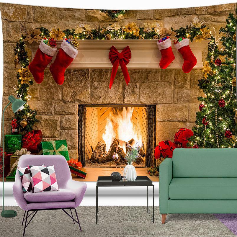 INS Style Christmas Wall Tapestry for Bedroom and Living Room, Brushed Cloth, 90g/sqm