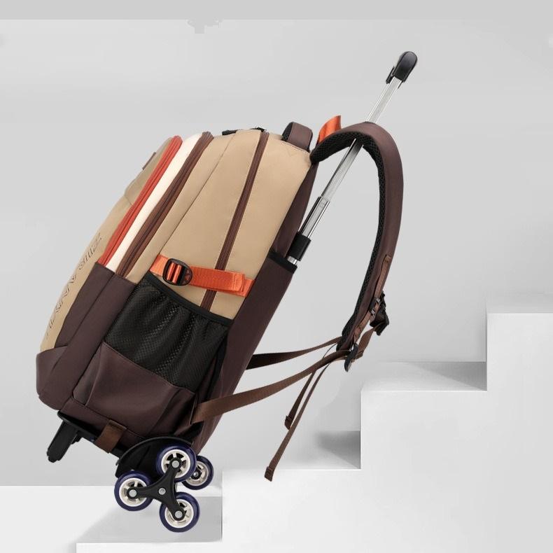 Junior High School Student Trolley Backpack Simple High Quality Ins Campus Rolling Backpack