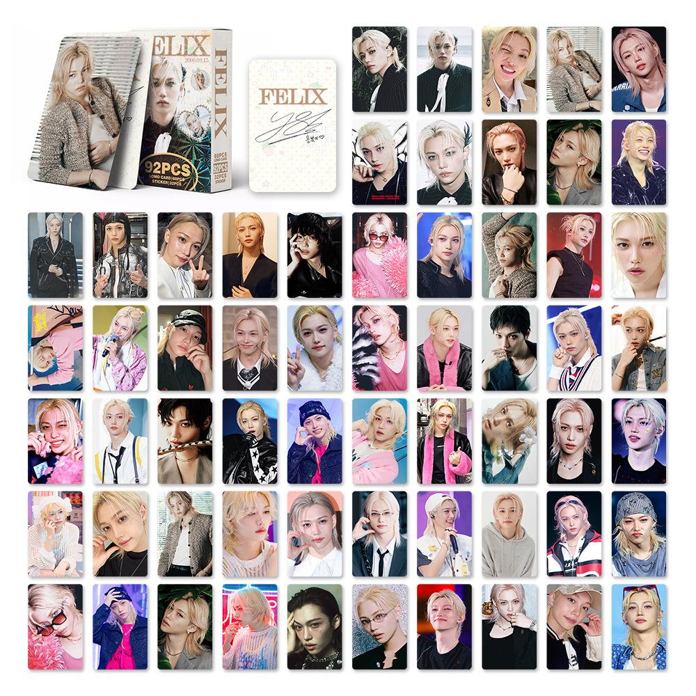 92Pcs Straykids Skzoo Celebrity Card Str Felix Photo Huang Xuanchen Fang Can Li Longfu Sticker Double Sided Lomo Card