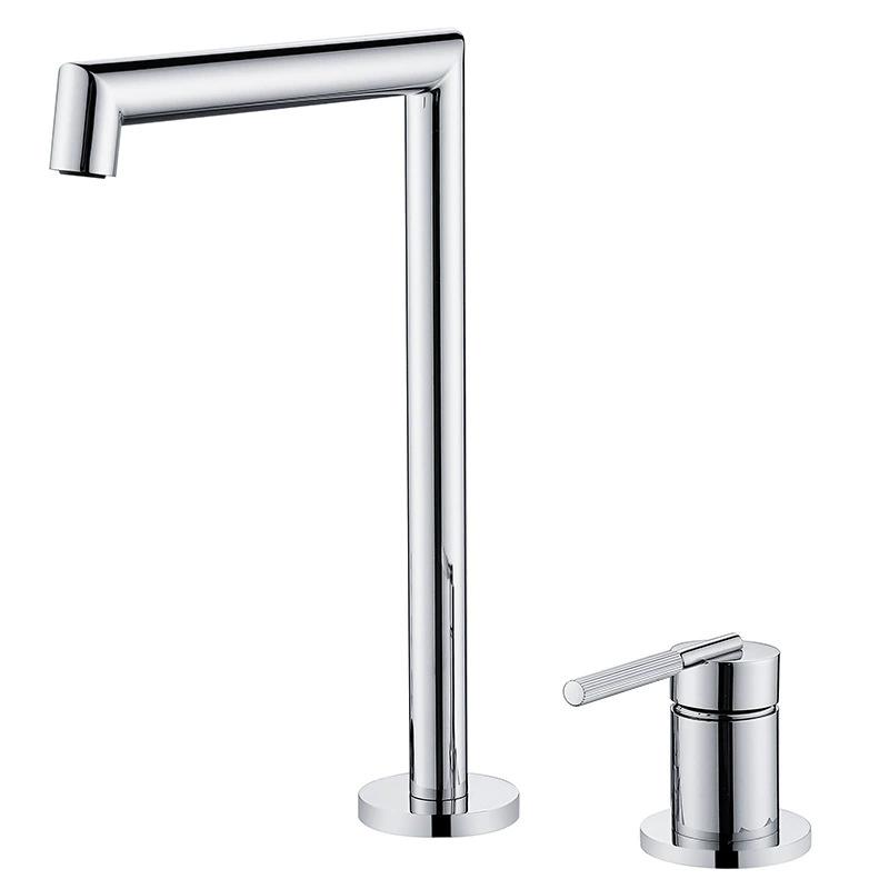Tuqiu Brushed Gold Basin faucet Gray Bathroom Faucet two holes bathroom Sink faucet sink tap rotating widespread basin Tap