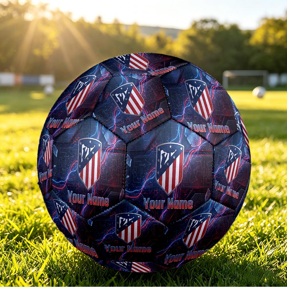 Personalized Size 5 Football Atletico Madrid Pattern Outdoor Game Sports Ball Gift