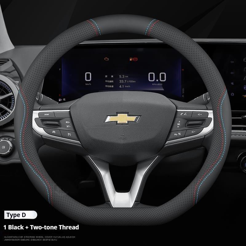 Leren Stuurwielhoes voor Chevrolet Aveo Cruze Spark Orlando Prisma Sail Tracker Silverado Camaro Equinox Accessoires