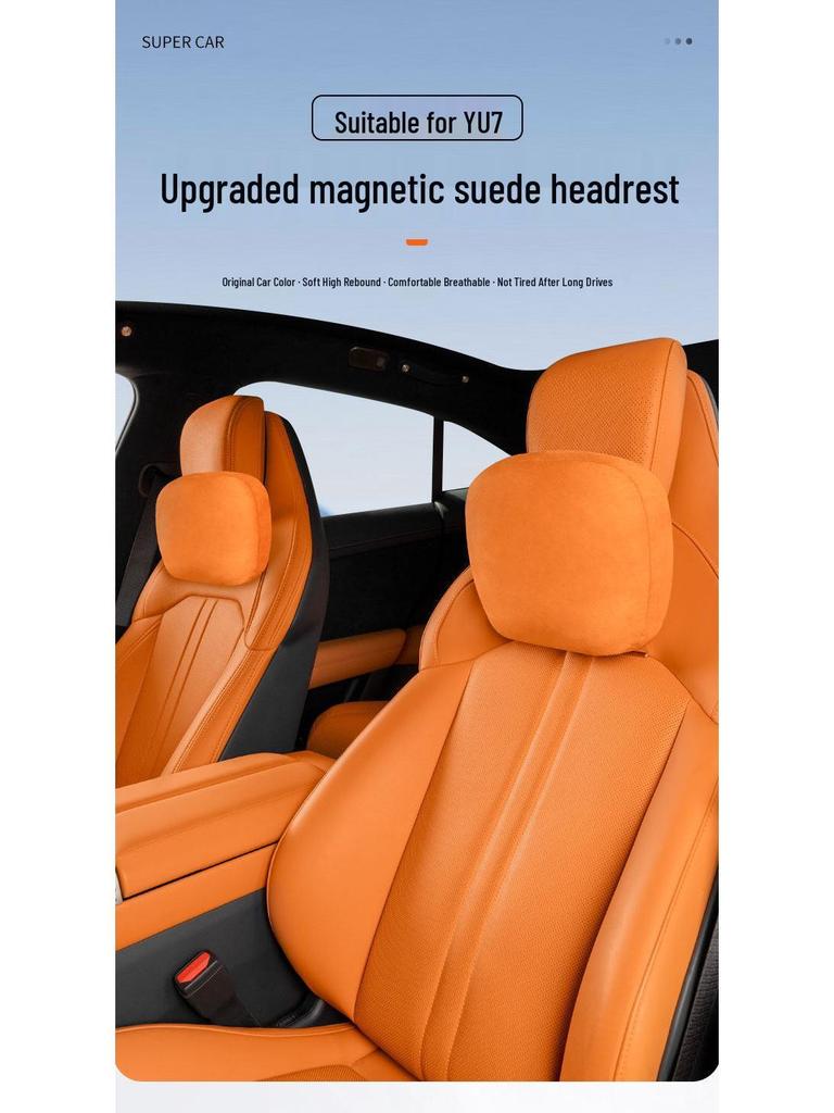 Magnetic Headrest & Neck Support Pillow for Xiaomi YU7: Lumbar Cushion Car Accessory