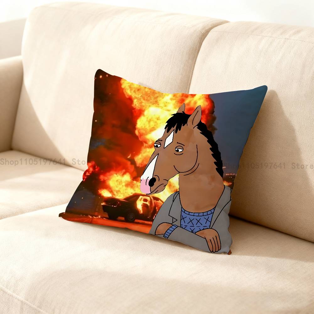 Cartoon B-BoJack H-Horseman Pillow Case cute cartoon anime peripheralsBedroom Sofa Decorative Cushion Cover Soft Cushion Cover