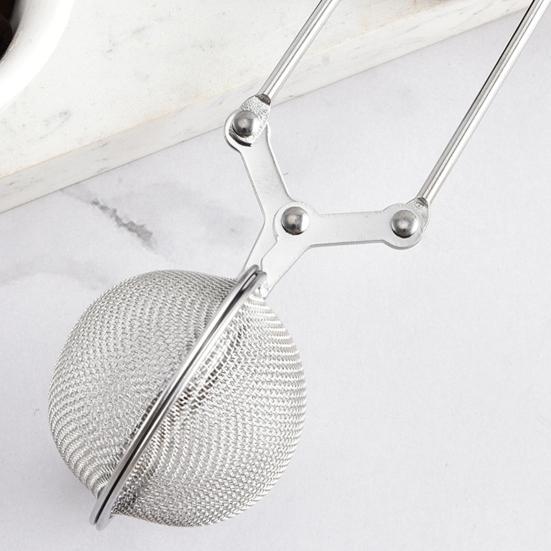 Stainless Steel Tea Infuser with Handle Mesh Snap Ball Tea Strainer Reusable Metal Tea Steeper with Tong Pincer for Loose Tea Herbs Spices