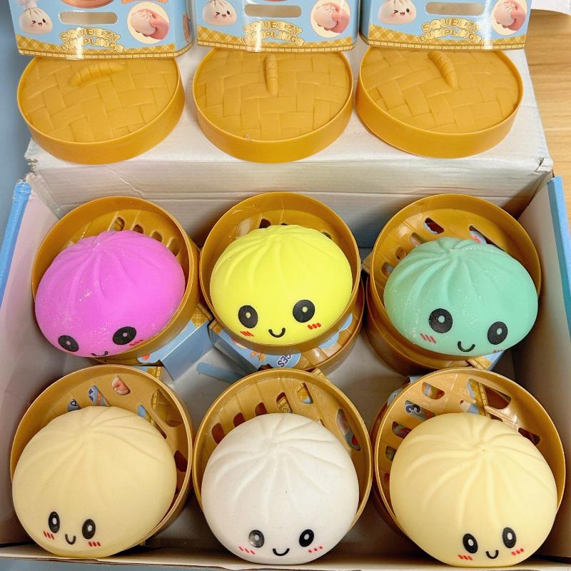 New Glitter Dumpling Bun Squishies Toy Slow Rising Stress Relief Ball Fidget Toy For Home Office Travel