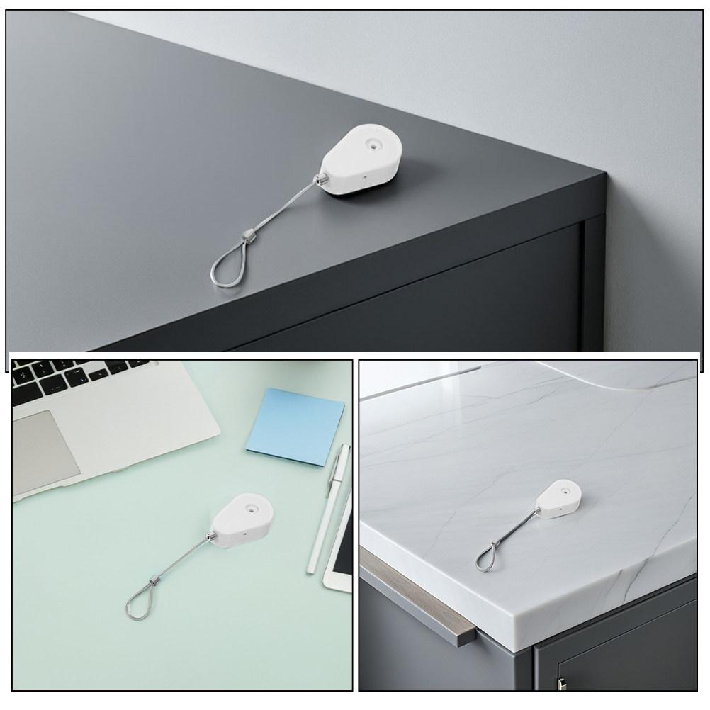 1Set Retractable Anti-Theft Cable Lock Steel Wire Automatic Safety Retractable Security Cable Holder Adjustable Length Anti-Loss 7