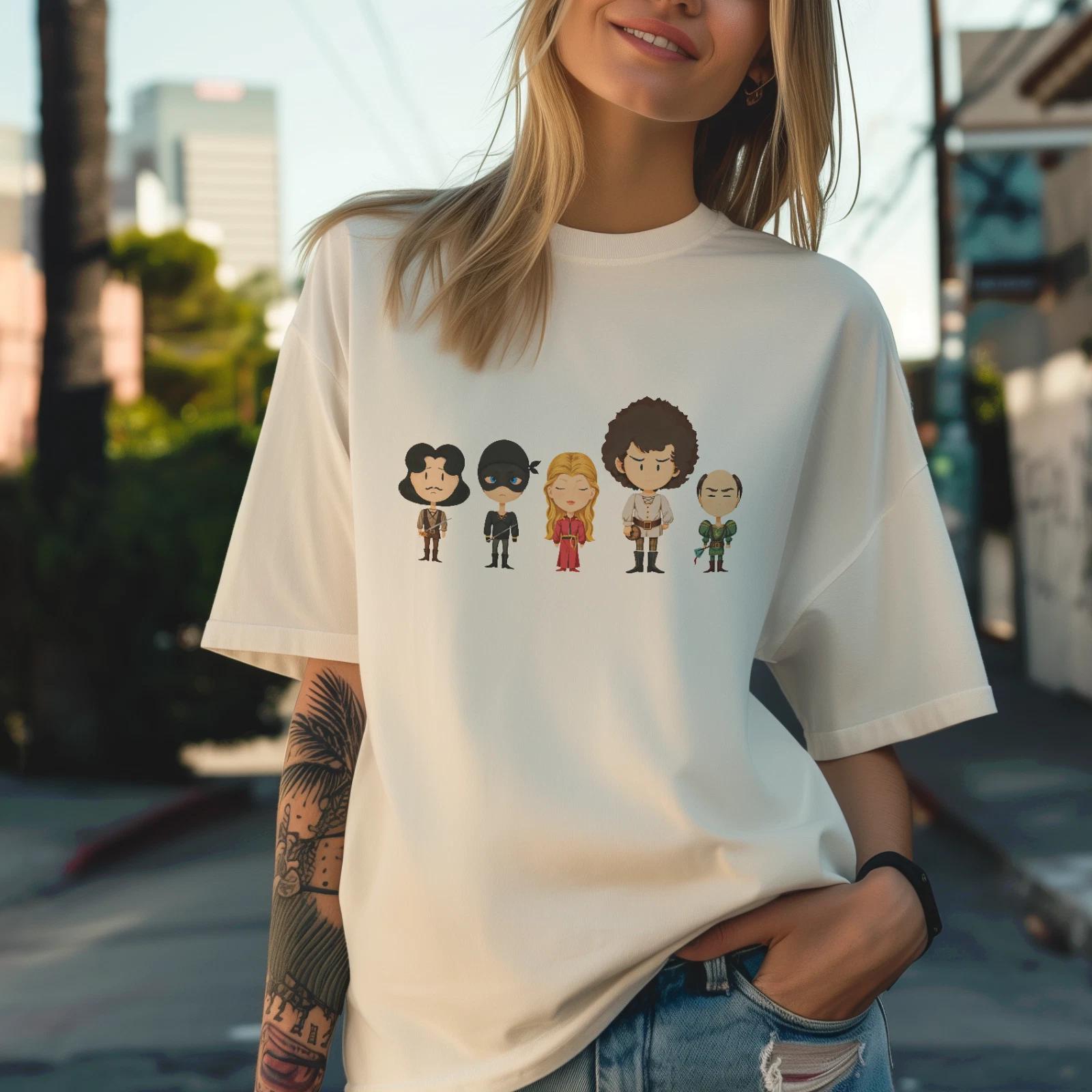 The Princess Bride T shirt, Chibi Character Tee, Classic Movie, Fantasy Design 4XL