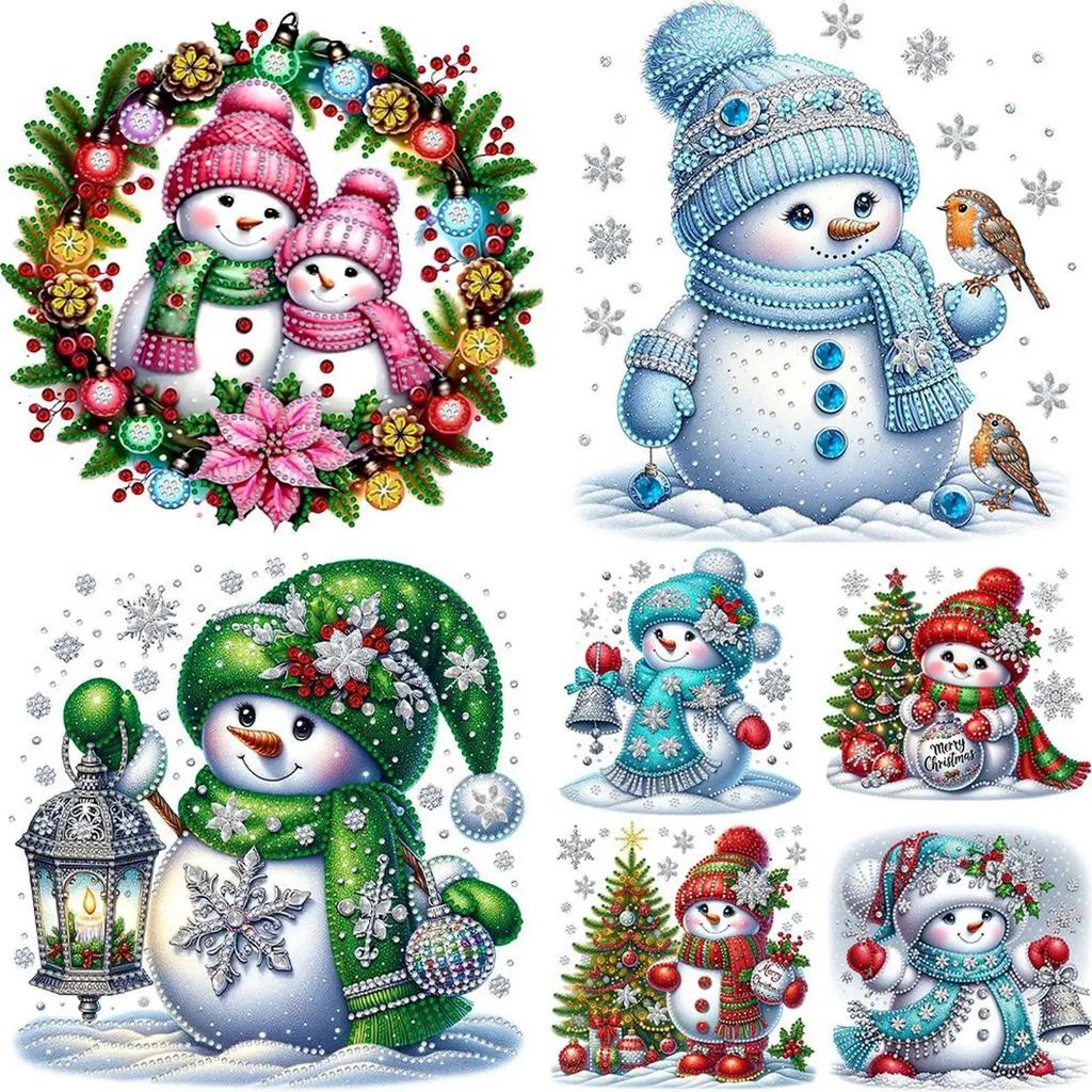 30*30cm Partial Special Shaped Drill Xmas Snowman Decor5D DIY Diamond Painting Rhinestone Diamond Painting Home Wall Decor