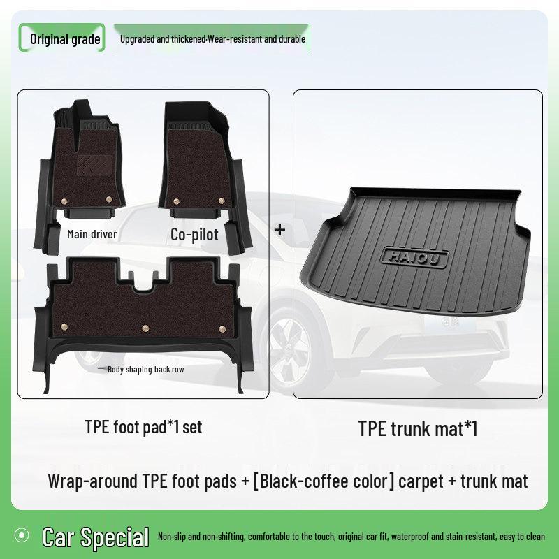 BYD Seagull and Dolphin Models 2526 TPE Smart Driving Floor Mats with Full Coverage Carpet