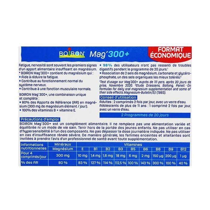 Boiron Mag#039;300+ 160 comprimés