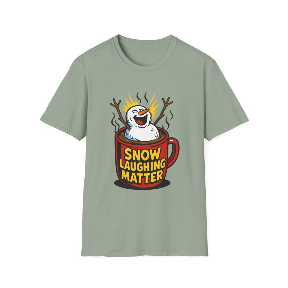 

Unisex Softstyle T-Shirt Marshmallow Snowman Cocoa Funny Holiday Graphic Tee 3XL