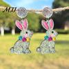 Acrylic Earrings with Glitter Finish Easter Bunny for Women Glittery and Colorful Rabbit Dangle Festive Holiday Jewelry Celebrations Gifts Lightweight