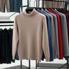 Men's 100% Pure Wool High Neck Loose Sweater - Warm, Thick Autumn/Winter Base Layer 
