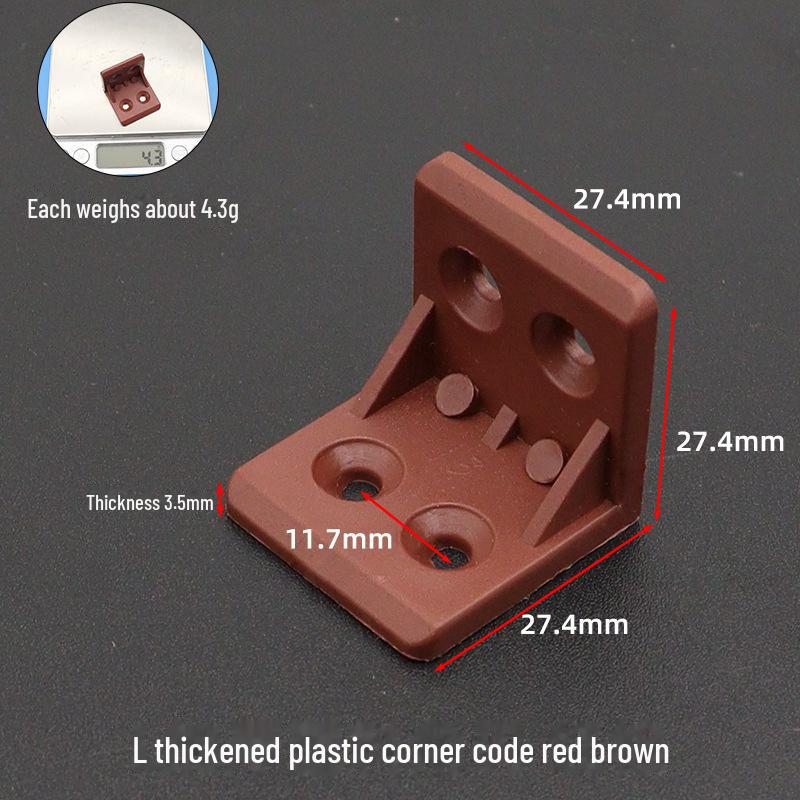 Verdickte L-förmige Eckhalterung aus Kunststoff zur 90°-Unterstützung von Schränken und Kleiderschränken