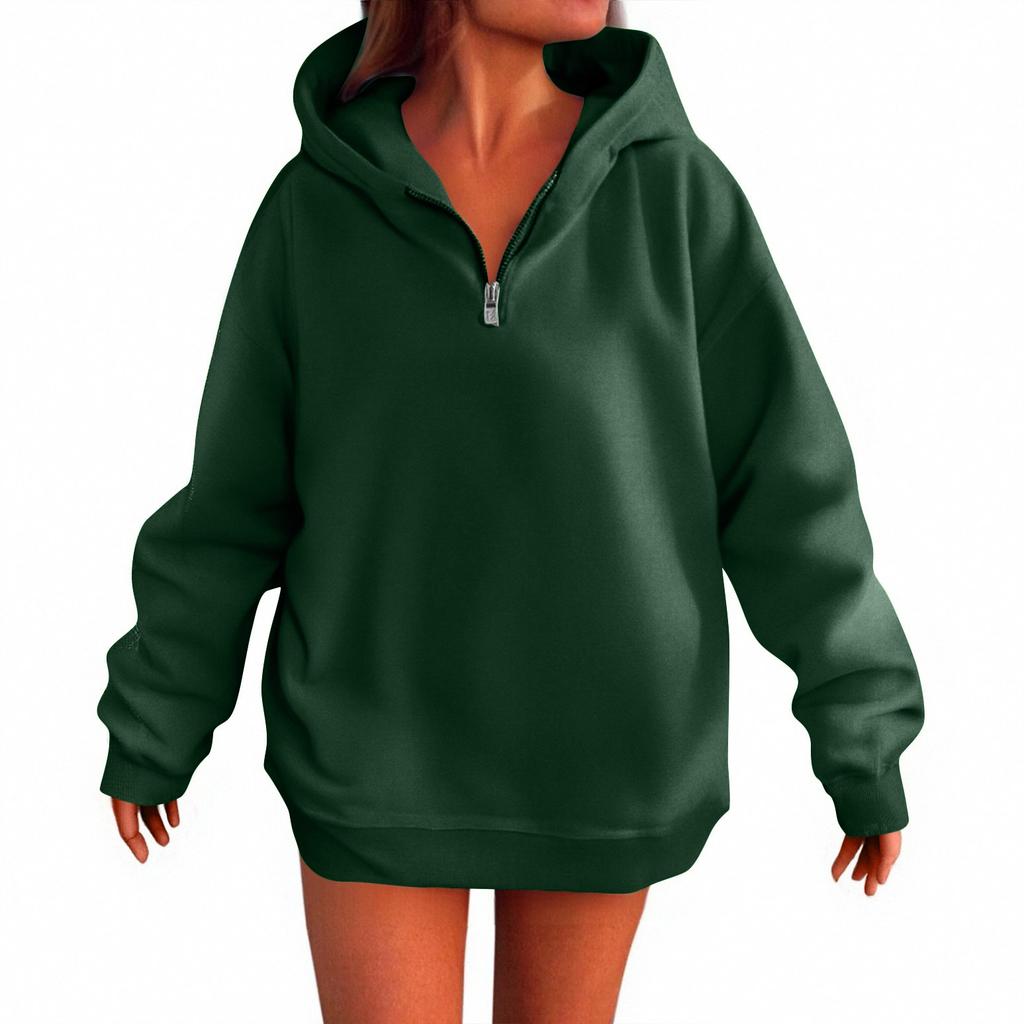 Women's Fashion Casual Long Sleeve Color Hooded Sweatshirt Tops
