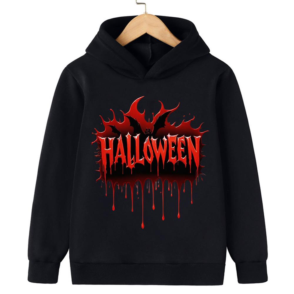 

2025 Abstract Street Children s Warm Sweatshirt Halloween 2D Boys and Girls Hooded Sweatshirt Autumn and Winter Warm Fashion 100
