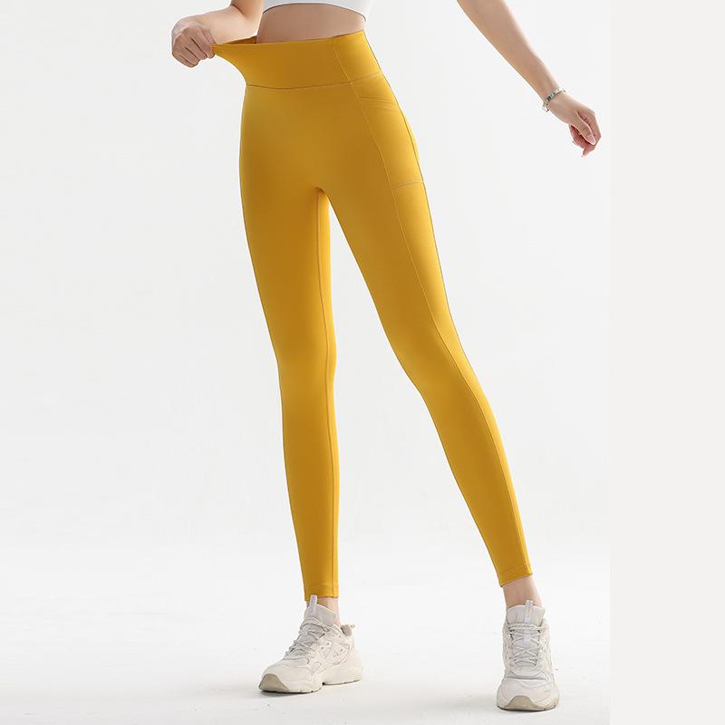 Embarrassment-free Line Yoga Trousers Women High-waisted Lift Peach Buttocks Elastic Leggings Sports Trousers Running Fitness Trousers Trousers
