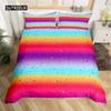 Rainbow Gradient Duvet Cover Set Queen Size Cute Bedding for Kids Girls Polyester Quilt Cover Single King Twin