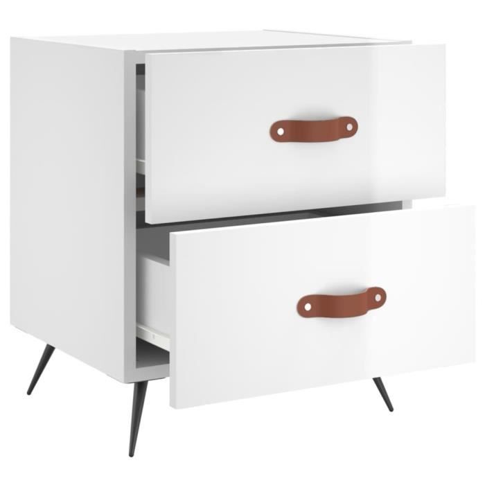 VidaXL Table de chevet blanc brillant 40x35x47,5 cm bois d’ingénierie 827248