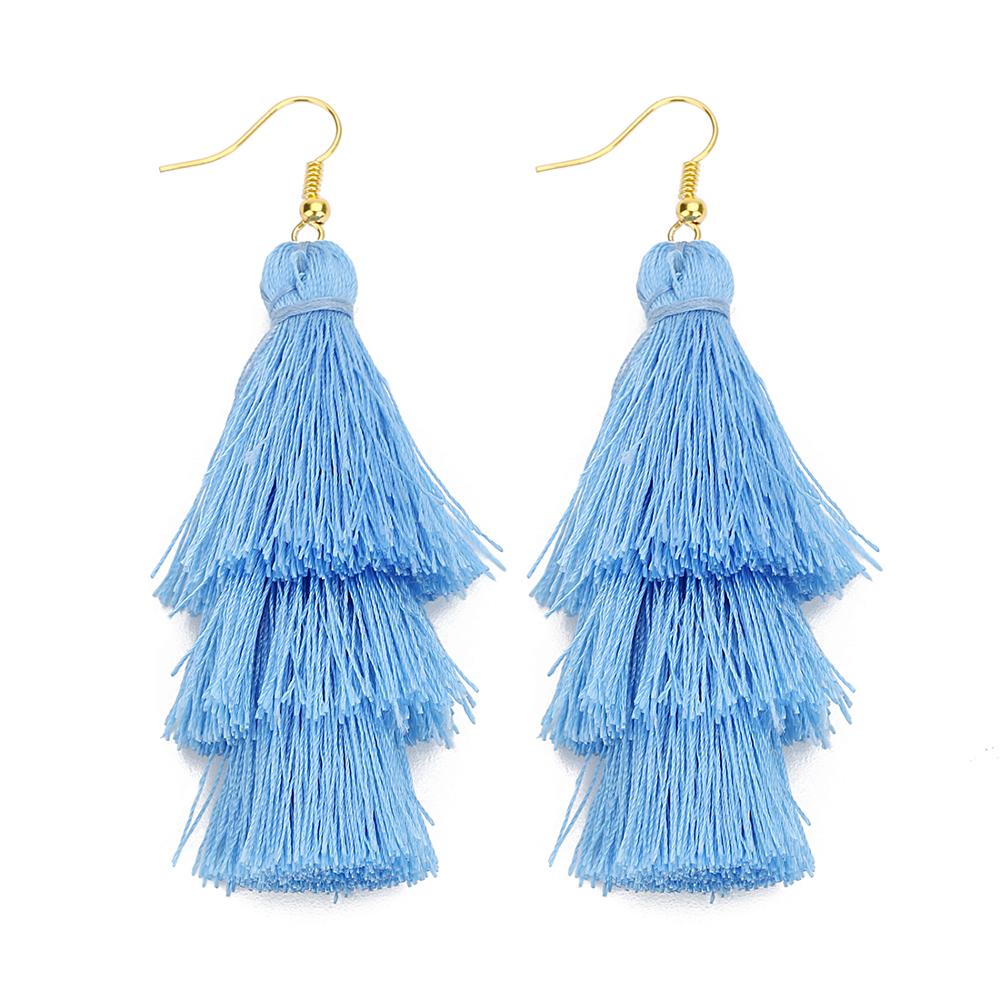 2020 3 Layered Bohemian Fringed Luxury Statement Tassel Earrings 2020 Boho Fashion Jewelry Women Long Drop Dangle Earrings