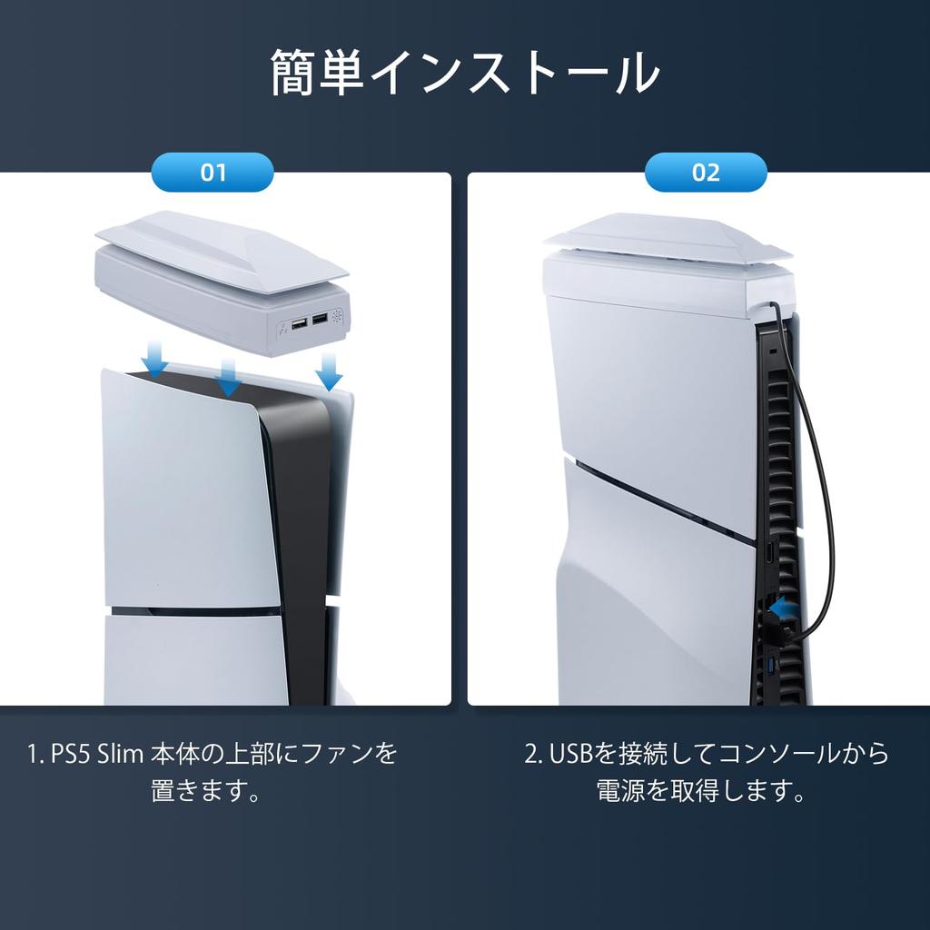 Mcbazel Nuevo ventilador de refrigeración superior para PS5 Slim Ventilador de refrigeración superior Runaway Diseño personalizado A prueba de polvo Luz RGB No compatible con PS5 Pro Blanco Antitérmico -