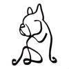 Wrought Iron Dog Sculpture Minimalist Art Desktop Ornament Metal Animals Statue X3UC