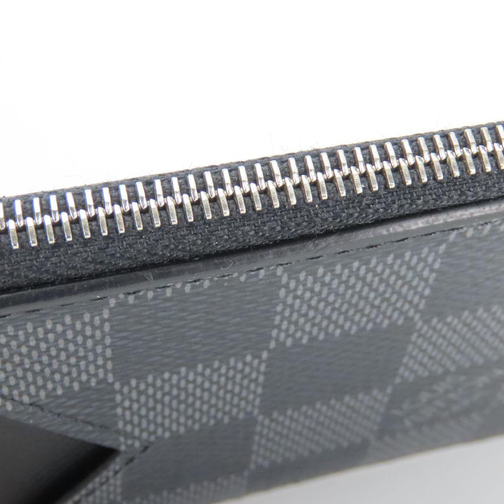 Used LOUIS VUITTON Card Case Coin / Card Holder N64038 Damier Grafitte Black Gray Compact