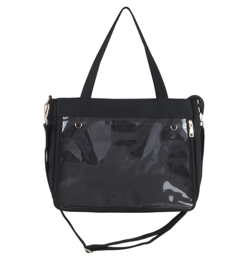 

Сумка-тоут через плече Прозора Іта Ідеально для Отаку A3 A4 Велика Через плече На тіло Проста На пояс Кросбоді Прозора сумка через плече IBBK [ВСЕ Блискуче] Сумка, Сумочка, чорний