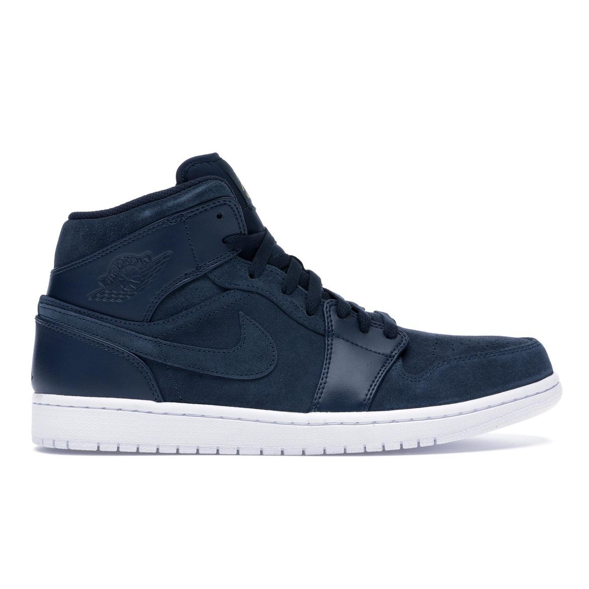 

Мужские кроссовки Air Jordan 1 Mid Armory Navy Blue White-Electrolime 554724-421