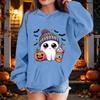 Kids Halloween Printed Hoodie, Loose Fit Casual Pullover for Boys Girls