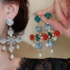 Silbernadel Strass Wassertropfen Ohrringe - Eleganter Retro Luxus Schmuck