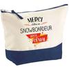 Trousse de maquillage - PLANETEE - Snowboardeur Merci Génial - Grand format - Coton - Impression HD, fabriquée en France
